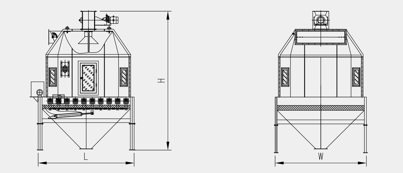 tipping type counterflow cooler drawing